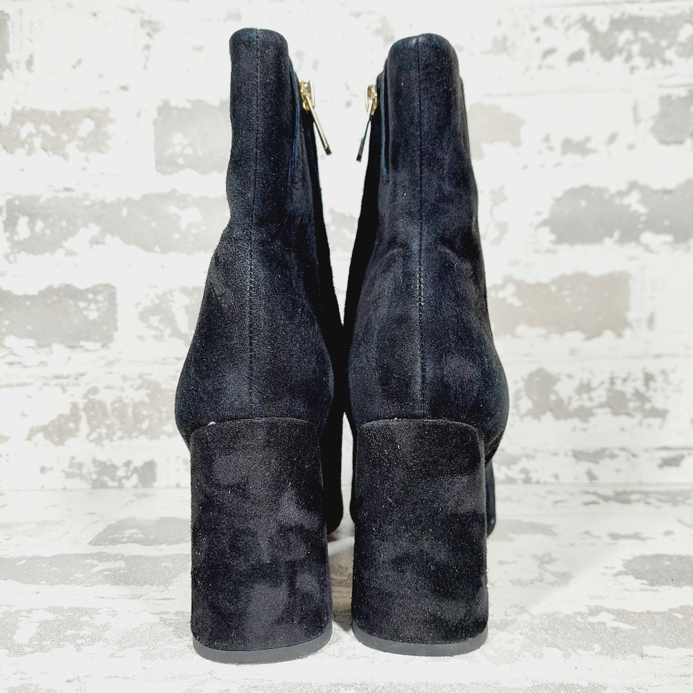 Sam Edelman Codie Black Suede Leather Block Heel Ankle Boots  M372 - Picture 6 of 12